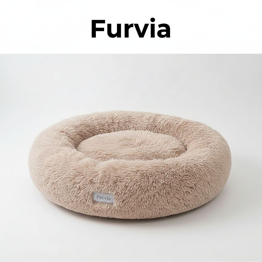 Oatmeal Calming Donut Pet Bed